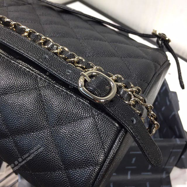 Chanel女包 2020早春新款黑色荔枝紋小牛皮 Duma雙肩背包  djc4008